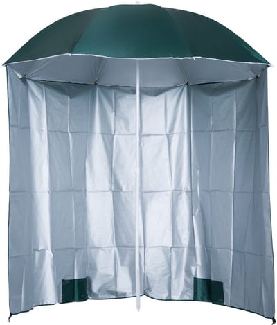 Killogood Strandparasol met zijschermen - gemaakt van polyester - donkergroen - 2,2 meter x 2,2 meter hoog.