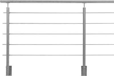 Kordo - Balustrade voor zijmontage - Inoca - Grijs inox - 2,4m