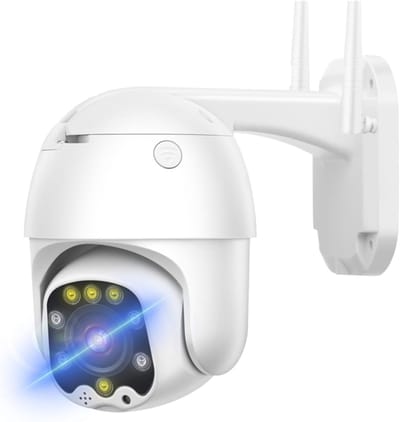Beveiligingscamera 5MP - PTZ Camera Outdoor - Huis Beveiligen - 5x Optische Zoom - IP66 Waterdicht - Wit