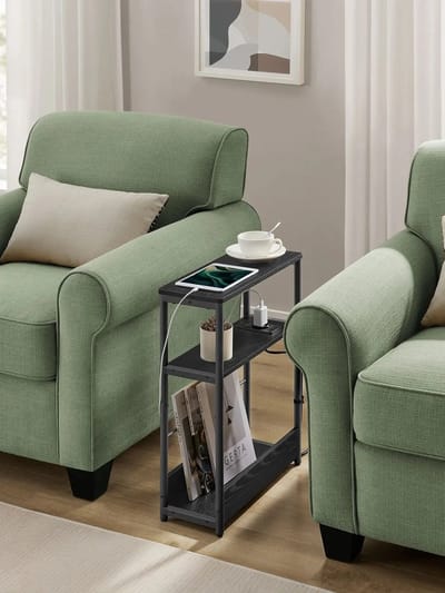 Bijzettafel - Zwart - Bijzettafels - Bijzettafeltjes Woonkamer - Bijzettafel Zwart - Bijzettafel Bank - Smalle Consoletafel - Entree Tafel - Tafel - Tafeltje - Nachtkast - Nachtkastje - Nachtkastjes - Nachtkastje Zwart - Kast - Kastje