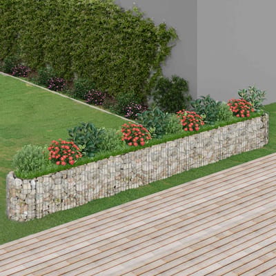 vidaXL - Gabion - plantenbak - verhoogd - 470x50x50 - cm - gegalvaniseerd - ijzer