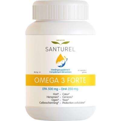 Santurel Omega 3 Forte – 500 EPA & 250 DHA met 4mg vitamine E voor betere opname 60 Capsules
