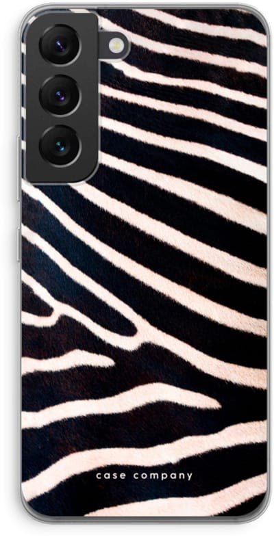 Case Company® - Hoesje geschikt voor Samsung Galaxy S22 hoesje - Zebra - Soft Cover Telefoonhoesje - Bescherming aan alle Kanten en Schermrand