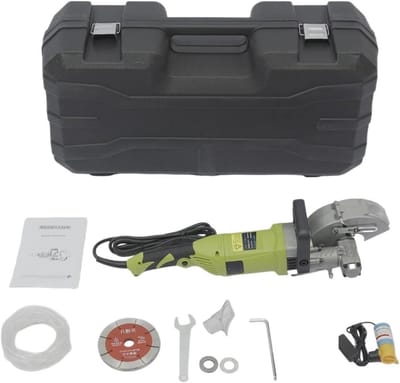 Elektrische Muurfrees - Sleuvenmachine Groeven - Nauwkeurig Zagen - 4000W Krachtige Motor - 5 Zaagbladen - Groen Zilver