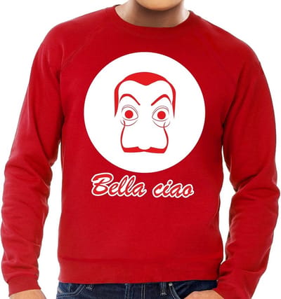 Salvador Dali bankovervaller sweatshirt rood - Bella Ciao S