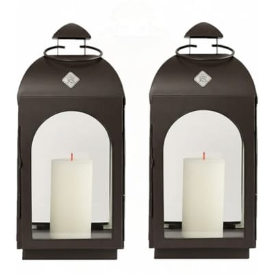 KS Verlichting Set van 2 Capri Windlicht Antraciet Small