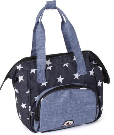 Poppenluiertas - Poppentas Luiertas - Poppenverzorging Spelen - Bevestiging aan Kinderwagen - 24x15x24 cm - Sterretjes Marine