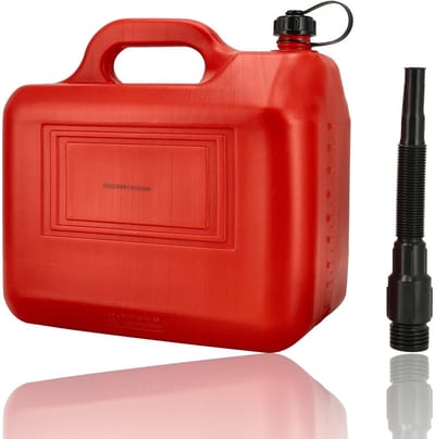 Jerrycan 20 Liter Rood - Met Trechter Tuit- Inclusief Handige Vulslang - Voor diesel en benzine - Brandstof jerrycans