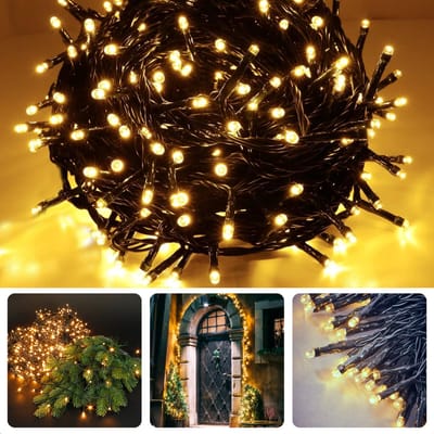 Cheqo® Kerstverlichting - Kerstboomverlichting - Kerstlampjes - 40 LED - Warm Wit - 3M - Timer - Buiten - Energiezuin