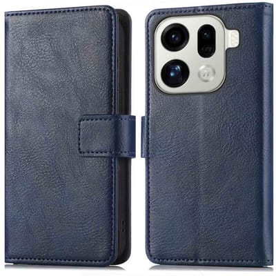 imoshion Hoesje - Geschikt voor Oppo Find X9 Pro - Luxe Bookcase - Donkerblauw