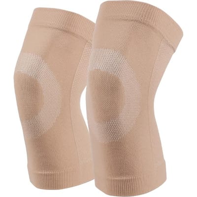 Genouillère Ultra Fine d'Été pour Menisque Arthrite Blessure Soulagement de la Douleur Genouillères Protectrices pour Salle de Sport Course à Pied Sports M beige