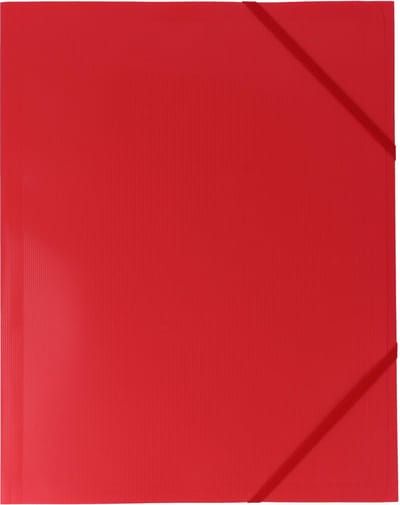 Exiton Elastomappen - 3 stofkleppen - A4 - elastiek - rood - 5 stuks