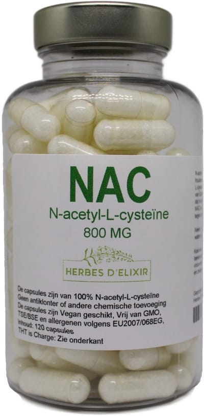 Herbes D'elixir NAC capsules - 800 mg - N-acetyl L-cysteine - Aminozuren - Vegan - 100 capsules