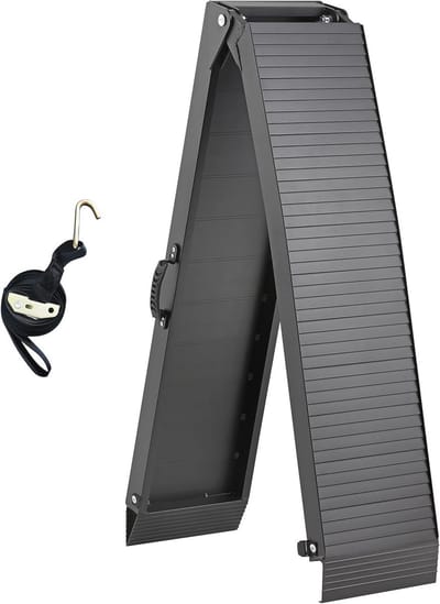 Antislip Laadbrug 206x30.5 cm voor ATV en Motorfietsen - 340 KG Laadvermogen, Draagbare en Opvouwbare Aluminium Laadbrug met Rubber Vingers