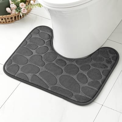 Dailygoody - Badmat - Antislip - Zeer absorberend - Grijs - Traagschuim - Voor badkamer en keuken - 50x40 cm