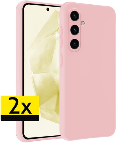 Hoesje - 2 Stuks - Geschikt voor Samsung Galaxy A36 - Sterk & Shockproof - Case Siliconen - Back Cover - Telefoon Hoes - Telefoonhoesjes - Lichtroze