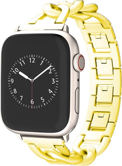 By Qubix - Geschikt voor Apple Watch bandje - Metalen quick-release ketting band - Goud - Geschikt voor Apple watch 38mm / 40mm / 41mm / 42mm