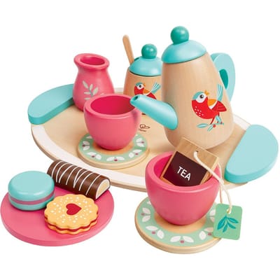 Hape Houten Theeservies Speelset - 16-delig rollenspel speelgoed voor kinderen vanaf 2 jaar