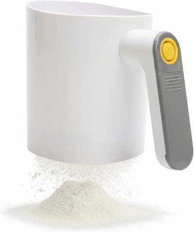 Elektrische Bloem Zeef - Bak Zeef - Bakken Vereenvoudigen - Eén Hand Bediening - 1 Liter Capaciteit - Wit