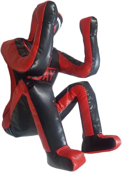 Thijox - TEJAY Worstelpop Judo Bokszak Dummy BJJ Worstelen 170 cm Zwart Ongevuld Vinyl Maat L - Perfect voor Zelfverdediging en Training
