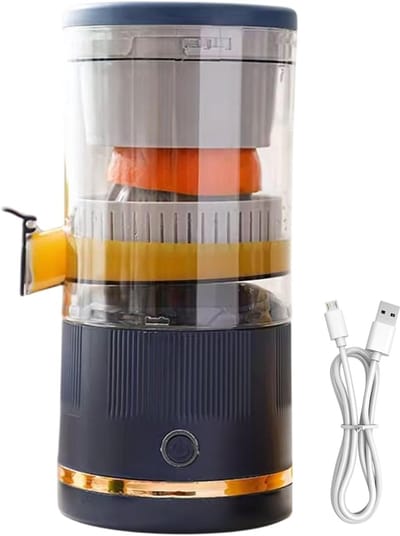 Elektrische Citruspers - Fruitpers Machine - Vers Sap Maken - Automatische Sap Scheiding - 11x23.5 cm - Blauw