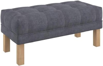 Zitbank met knopen - Gestoffeerde poef - Extra zitplaats - Waterafstotende stof - 100 cm breed - Grijs