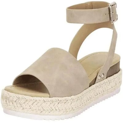 Mode Grote Maten Damesschoenen Hennep Touw Sleehak Plateau Vismond Sandalen Dames Luxe Sandalen Dames Ontwerpers 41 beige