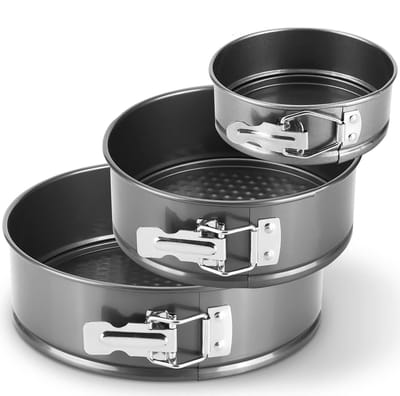 Dailygoods- Cakevorm Verwijderbare Bodem - Ronde Cakevorm 22/24/26 cm - Anti-aanbaklaag - Koolstofstaal - Set van 3 - Bakvormen - Bakvorm