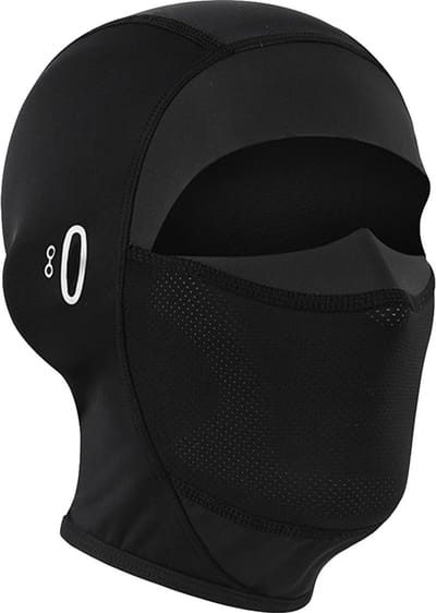 Zomer Balaclava van IJszijde met UV-bescherming en ademend koelend stormmasker voor fietsen en buitensporten, unisex in zwart