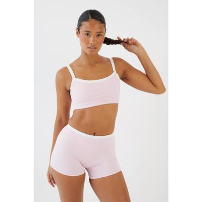 Dames Dsgn Studio Sculpt Polkadot Gelaagde Sportbeha | Baby Roze | Maat: XS