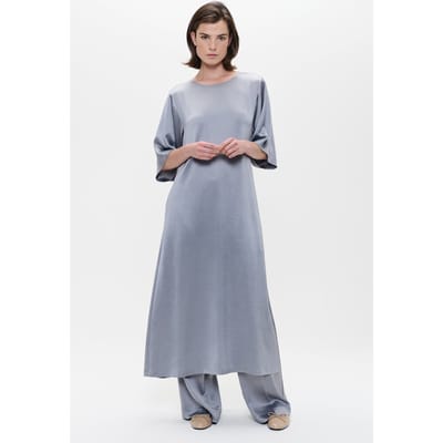 ZENGGI Satin Dress Silver Mink Größe: M | Maxikleider Outlet | Damen | Grau