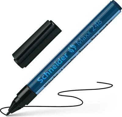 Schneider wasmarkeerstift - Maxx 248 - lijnbreedte 1,0mm - zwart - textielstift - S-72481