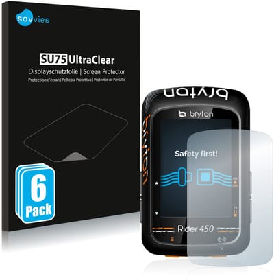 Savvies - Screenprotector voor Bryton Rider 410 / Rider 450 - Folie Beschermfolie transparant 6 Stuks