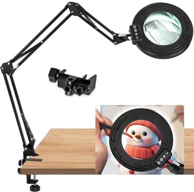 Vergrootlamp met LED en verstelbare standaard voor doe-het-zelf, lezen, schilderen en naaien