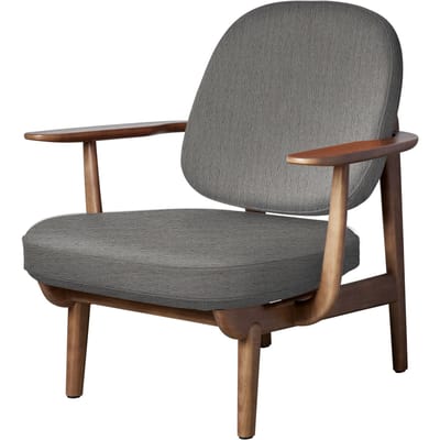 Fritz Hansen Fred Loungefauteuil - JH97 - beige - eiken walnoot gebeitst