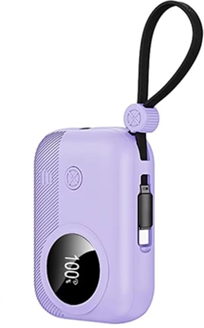 ATouch - Powerbank Volt2Go - Kids Powerbank - 10000 mAh - Snellader - Uniek Design - Ingebouwde USB-C - Voor Smartphones, Tablets & Gadgets - Paars
