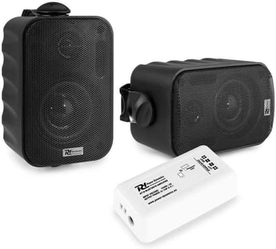 Bluetooth speakerset - Tuin speakers - Buitenmuziek - Waterdicht ontwerp - 18x12x10 cm - Wit/Zwart