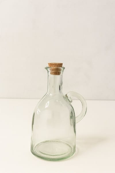 Mevaz Set van 6 Olie- en Azijnflessen – Glas – Met Kurk – Traditioneel Design – 500 ml