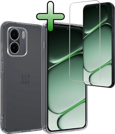 Hoesje Met Screenprotector - Geschikt voor OnePlus 15R - Sterk & Shockproof - Back Cover - Siliconen Case - Telefoon Hoes - Transparant
