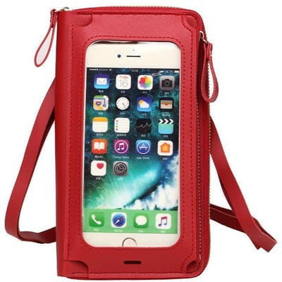 Dames Crossbody Tassen Touchscreen Mobiele Telefoon Portemonnee Mode Schoudertas Mobiele Mini Portemonnee Kaarthouder Handtas voor Dames rood