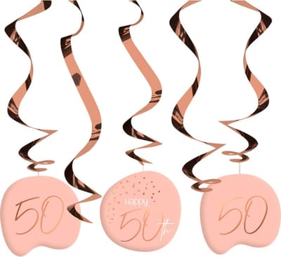 Folat - Hangdecoratie Elegant Lush Blush 50 Jaar - 5 stuks