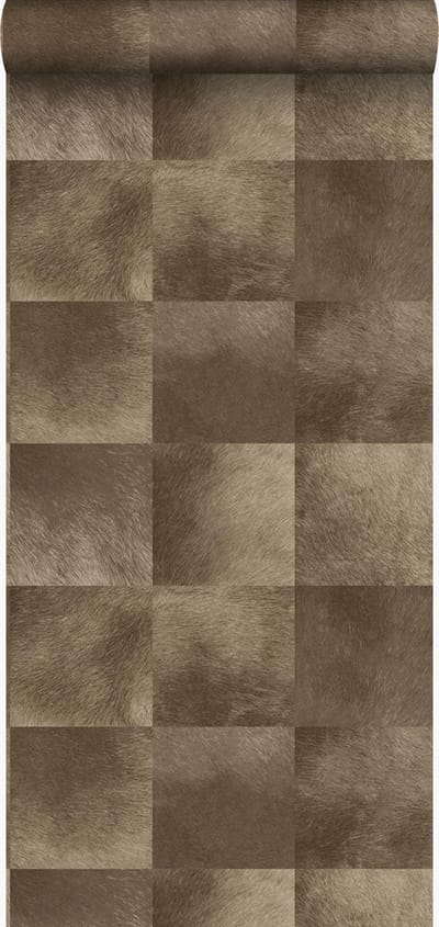 Origin Wallcoverings behang dierenhuid motief donkerbruin - 53 cm x 10.05 m - 347325