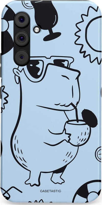 Casetastic Hoesje Geschikt voor Samsung A54 (5G) - Stijlvolle Beschermende Duo-layer Case - Capibara cocktail