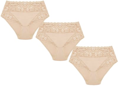 3-Pack Dames tailleslips JC met kant H805 Huid- Maat XXL