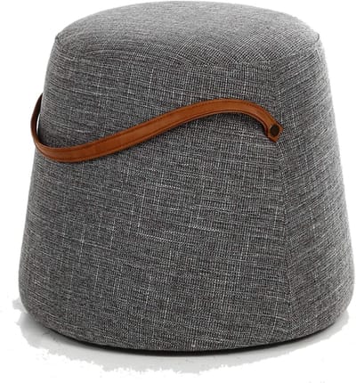 Linnen Ontlasting - Krukje Poef - Voeten Rusten - Slijtvast Antislip - 42x38 cm - Medium Grijs