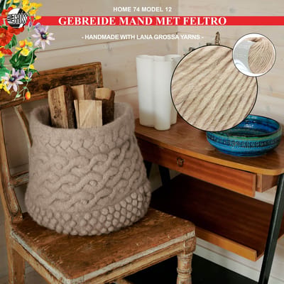 Breipakket mand met Feltro-garen model 12 van Lana Grossa Home nr. 74-sand
