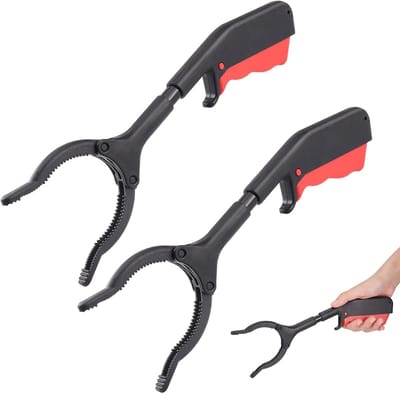 longziming -Grijptang - Pakker - Afvalgrijper - Ergonomische Handgrepen - Anti-slip Tanden - ABS-kunststof En Staalveer - Compacte Vorm - Vermindert Buigen En Reiken - 2 Stuks