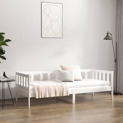 vidaXL - Slaapbank - zonder - matras - 90x190 - cm - massief - grenenhout - wit