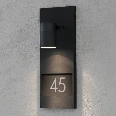 Konstsmide Modena Huisnummerlamp Buiten - GU10 - IP44 - Zwart