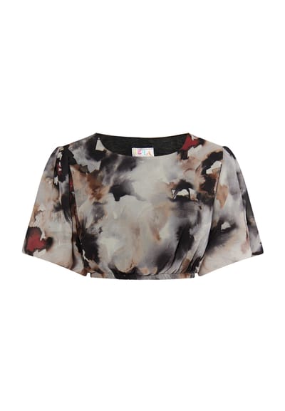 IZIA Blouse met tie-dye-patroon Dames Zwart Veelkleurig